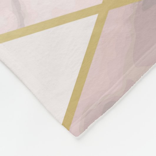 Luxuriös Marble Golden Geometric Fleecedecke (Ecke)