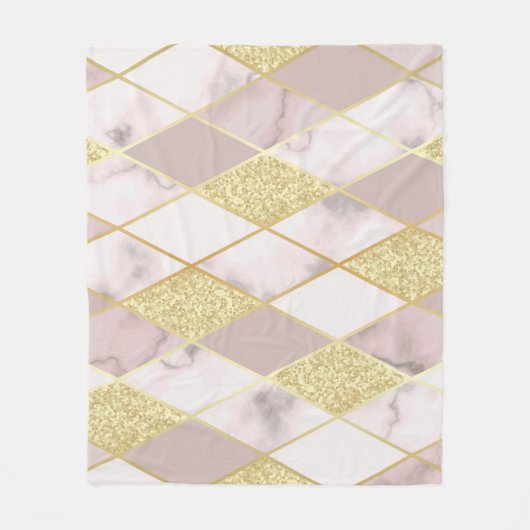 Luxuriös Marble Golden Geometric Fleecedecke (Vorderseite)