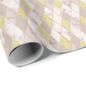 Luxuriös Marble Golden Geometric Geschenkpapier (Rolleneckpunkt)