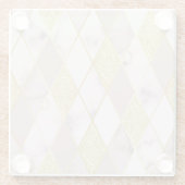 Luxuriös Marble Golden Geometric Glasuntersetzer (Rückseite)