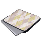 Luxuriös Marble Golden Geometric Laptopschutzhülle (Vorne Knopf)