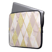 Luxuriös Marble Golden Geometric Laptopschutzhülle (Vorderseite Links)