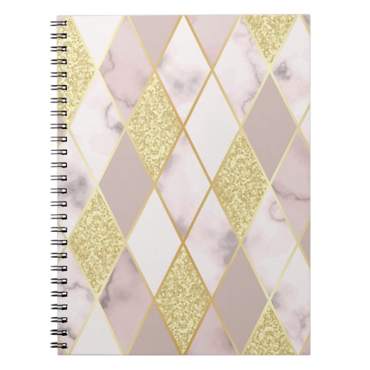 Luxuriös Marble Golden Geometric Notizblock (Vorderseite)