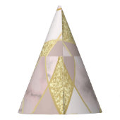 Luxuriös Marble Golden Geometric Partyhütchen (Rückseite)