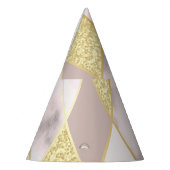 Luxuriös Marble Golden Geometric Partyhütchen (Links)