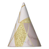 Luxuriös Marble Golden Geometric Partyhütchen (Rechts)