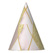 Luxuriös Marble Golden Geometric Partyhütchen (Vorderseite)