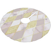Luxuriös Marble Golden Geometric Polyester Weihnachtsbaumdecke (Schrägansicht)