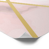 Luxuriös Marble Golden Geometric Poster (Ecke)