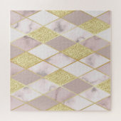 Luxuriös Marble Golden Geometric Puzzle (Horizontal)