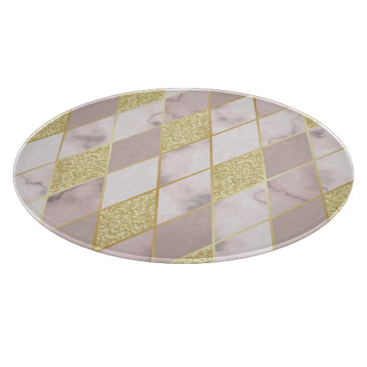 Luxuriös Marble Golden Geometric Schneidebrett (Ecke)