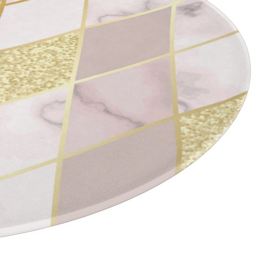 Luxuriös Marble Golden Geometric Schneidebrett (Ecke)