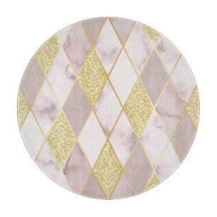 Luxuriös Marble Golden Geometric Schneidebrett