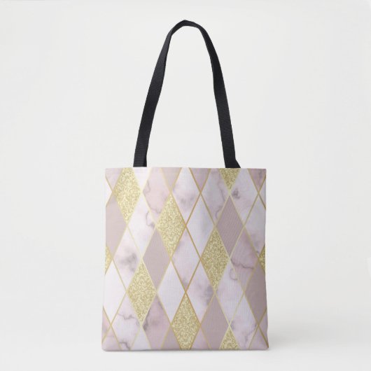 Luxuriös Marble Golden Geometric Tasche (Vorderseite)