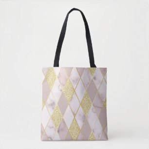 Luxuriös Marble Golden Geometric Tasche