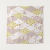 Luxuriös Marble Golden Geometric Wandteppich (Vorderseite (Horizontal))