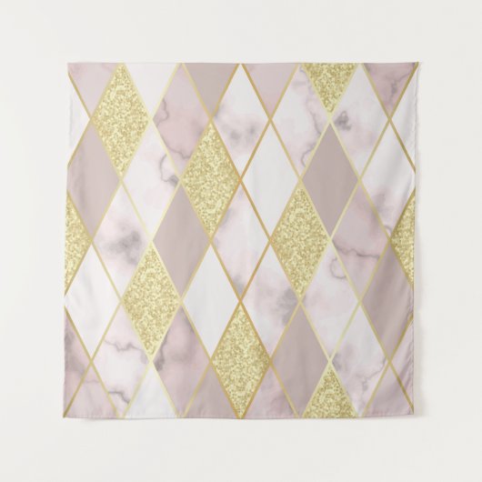 Luxuriös Marble Golden Geometric Wandteppich (Vorderseite)