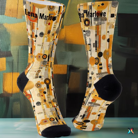 Luxuriös modern geometrisch Golden Contemporary Socken