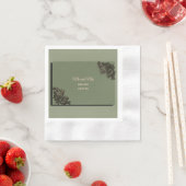 Luxuriös Modernes Sage Green & Gold Klassik metall Serviette (Beispiel)