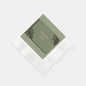 Luxuriös Modernes Sage Green & Gold Klassik metall Serviette (Ecke)