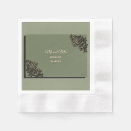 Luxuriös Modernes Sage Green & Gold Klassik metall Serviette