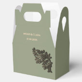 Luxuriös Modernes Sage Green & Imitats Gold metall Geschenkschachtel (Geöffnet)