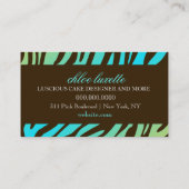 Luxuriös ozeanisches Monogramm des Zebra-311 Visitenkarte (Rückseite)