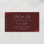 Luxuriös rot mit glänzender Decke aus Diamanten Visitenkarte (Rückseite)