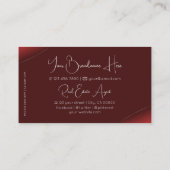 Luxuriös rot mit Silberdekor Diamanten und Foto Visitenkarte (Rückseite)