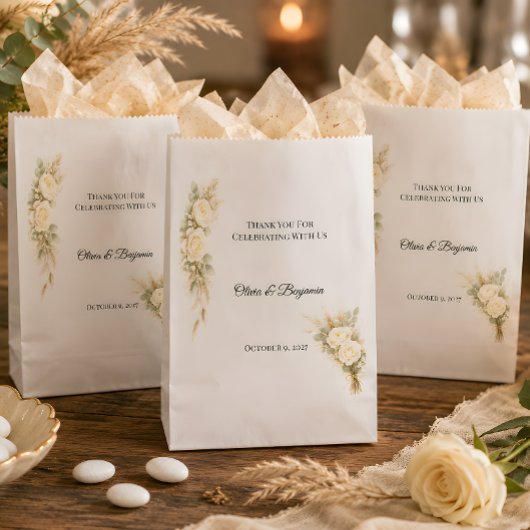 Luxuriös Rustikal mit Pampasgras-Blumen Geschenktütchen