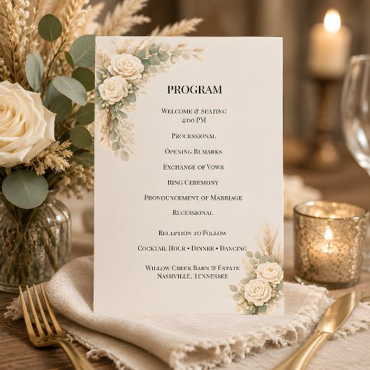 Luxuriös-rustikale Blumen mit Pampasgras Programm