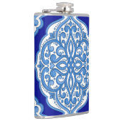 Luxuriös weiß-blau, türkisch dekoriert. flachmann (Rechts)