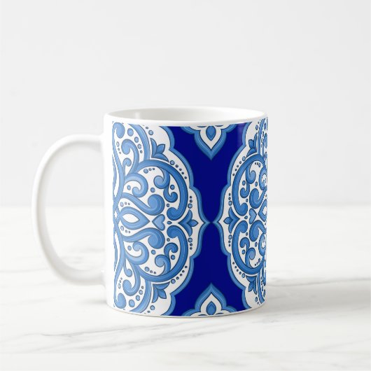 Luxuriös weiß-blau, türkisch dekoriert. kaffeetasse (Links)
