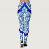 Luxuriös weiß-blau, türkisch dekoriert. leggings (Rückseite)