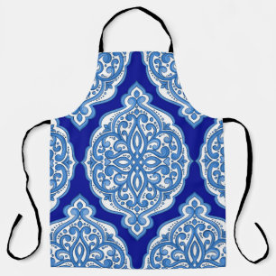 Luxuriös weiß-blau, türkisch dekoriert. schürze