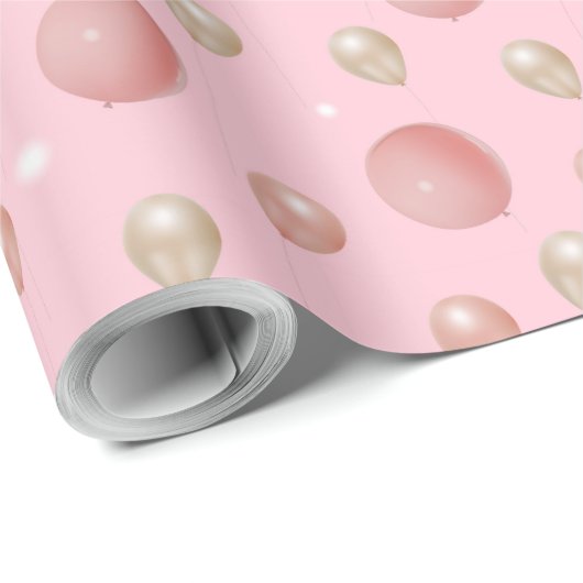 Luxuriöse 3D-Balloons mit glänzenden Lichtern Geschenkpapier (Rolleneckpunkt)