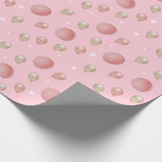 Luxuriöse 3D-Balloons mit glänzenden Lichtern Geschenkpapier (Ecke)