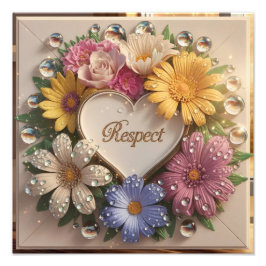 Luxuriöse 3D-Grußkarte mit Blumendesign Fotodruck