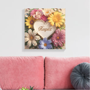 Luxuriöse 3D-Grußkarte mit Blumendesign Leinwanddruck