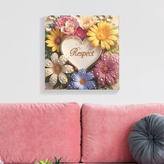 Luxuriöse 3D-Grußkarte mit Blumendesign Leinwanddruck (Insitu (Wohnzimmer))