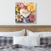 Luxuriöse 3D-Grußkarte mit Blumendesign Leinwanddruck (Insitu (Schlafzimmer))