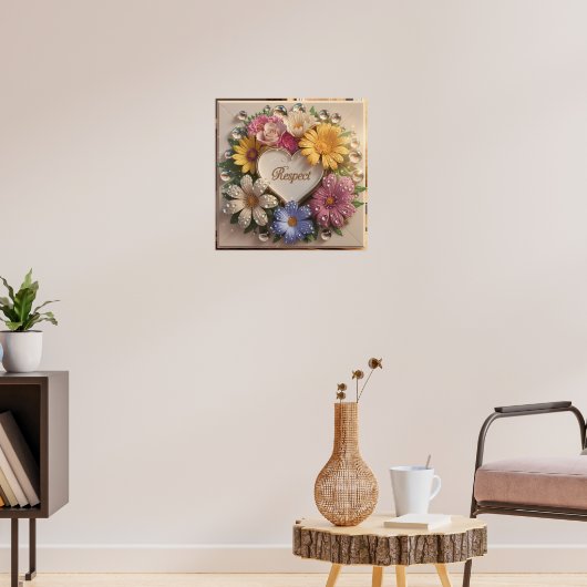 Luxuriöse 3D-Grußkarte mit Blumendesign Poster (Wohnzimmer 3)