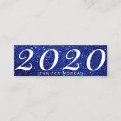 Luxuriöse Abschluss Blue Glitzer Name Card Mini Visitenkarte (Vorderseite)