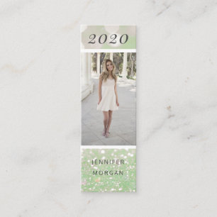 Luxuriöse Abschluss Glitzer Foto Name Card Mini Visitenkarte