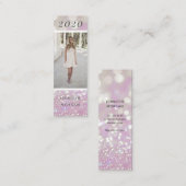 Luxuriöse Abschluss Glitzer Foto Name Card Mini Visitenkarte (Vorne/Hinten)