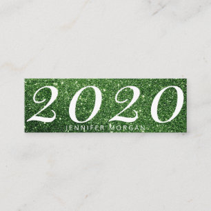 Luxuriöse Abschluss Green Glitzer Name Card Mini Visitenkarte