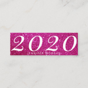 Luxuriöse Abschluss Hot-Rosa Glitzer Name Card Mini Visitenkarte