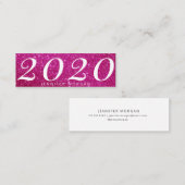 Luxuriöse Abschluss Hot-Rosa Glitzer Name Card Mini Visitenkarte (Vorne/Hinten)