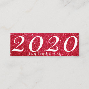 Luxuriöse Abschluss Red Glitzer Name Card Mini Visitenkarte