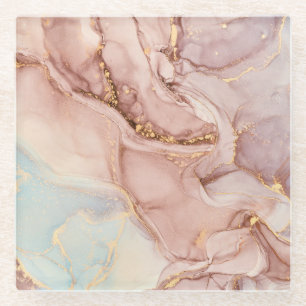 Luxuriöse Abstrakte Flüssigkeit Alkohol Tinte Glasuntersetzer